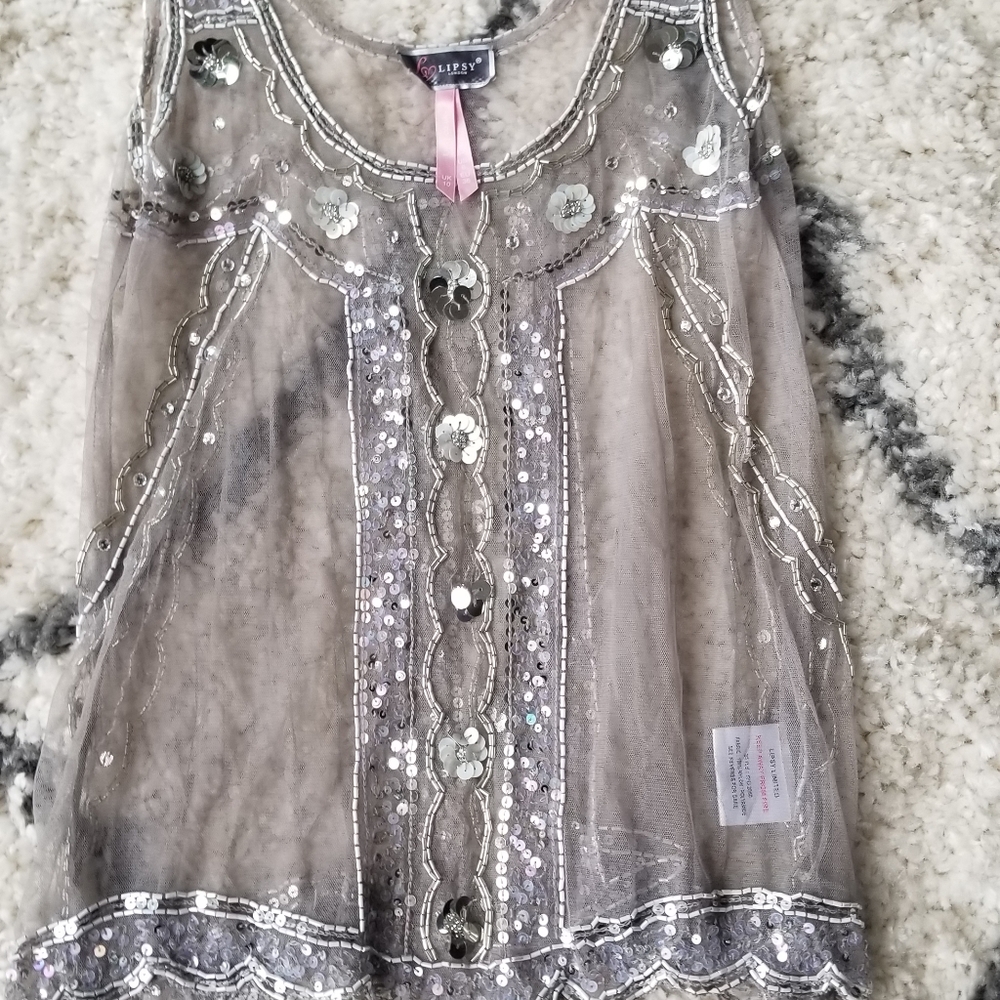 Lipsy beaded see through tank M